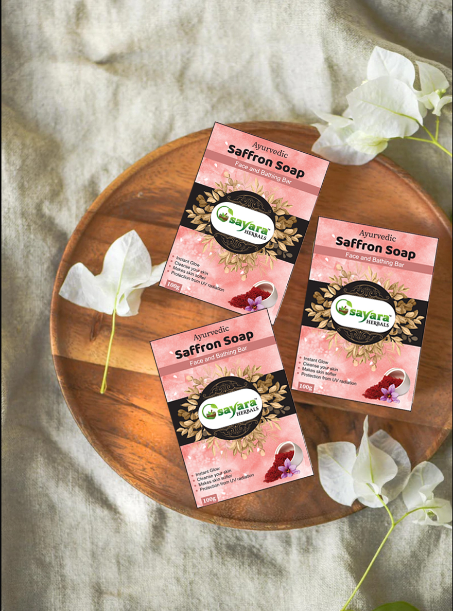 Saffron soap pack of 3