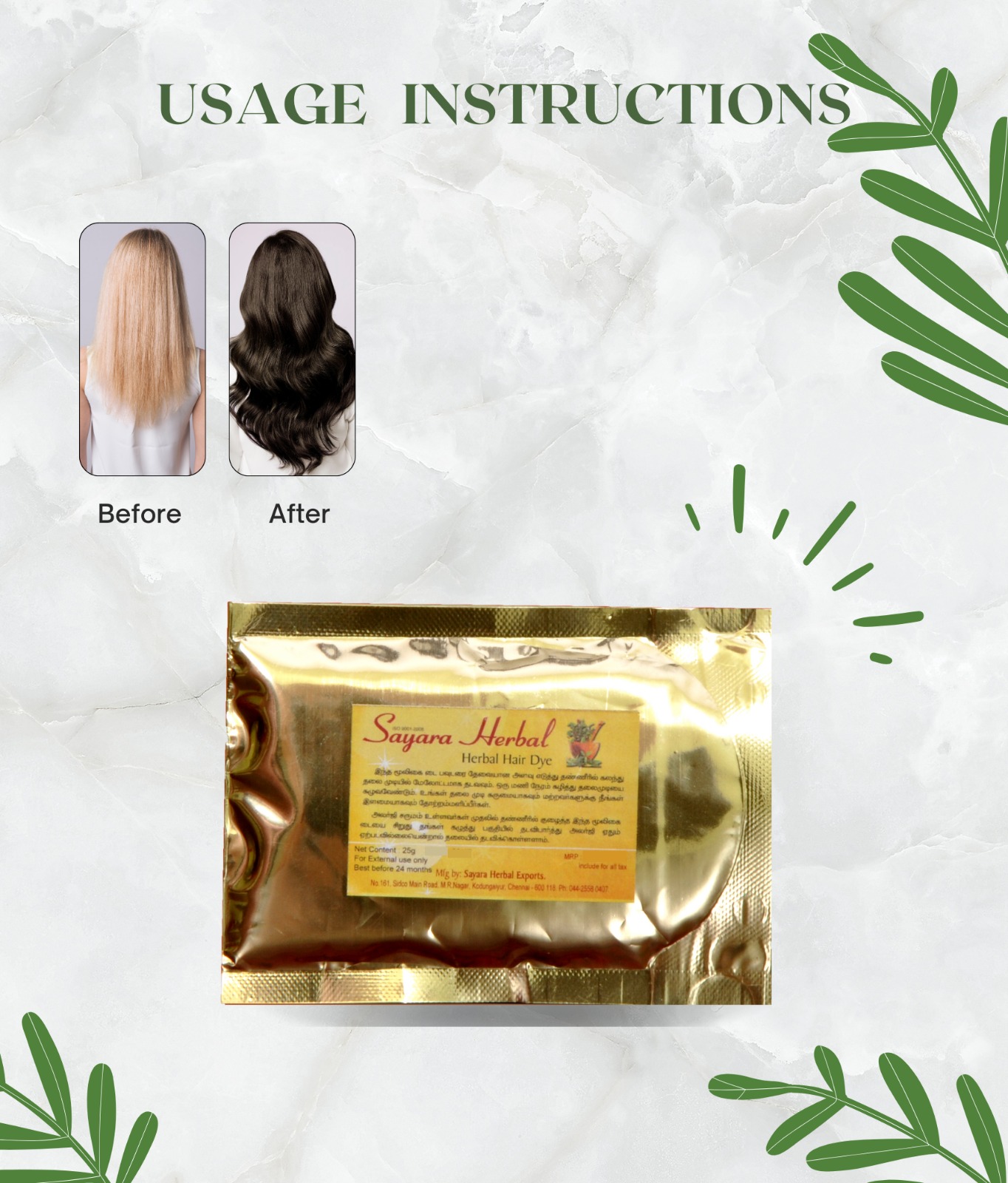 Organic Herbal Hair Dye (50gm) - Image 2